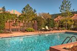 The Nepenthe Complex has a seasonal community pool and hot tub with beautiful red rock views